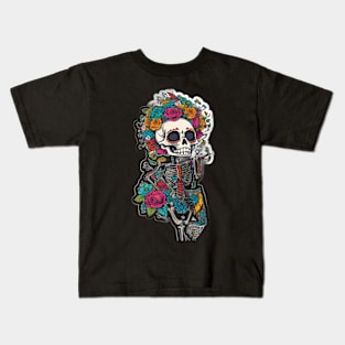 Cinco de Mayo skeleton art Kids T-Shirt